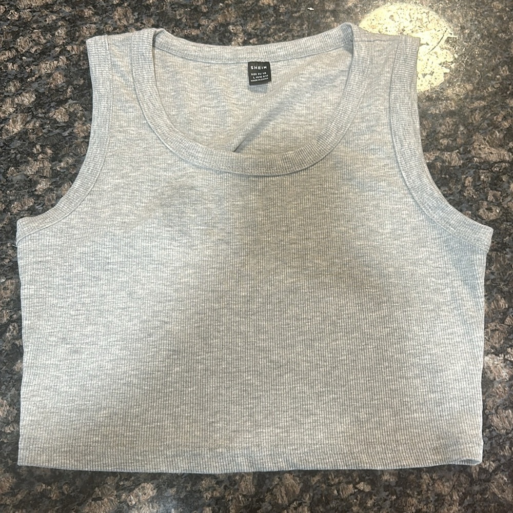 Shein Womens Gray Crop-top Large Size